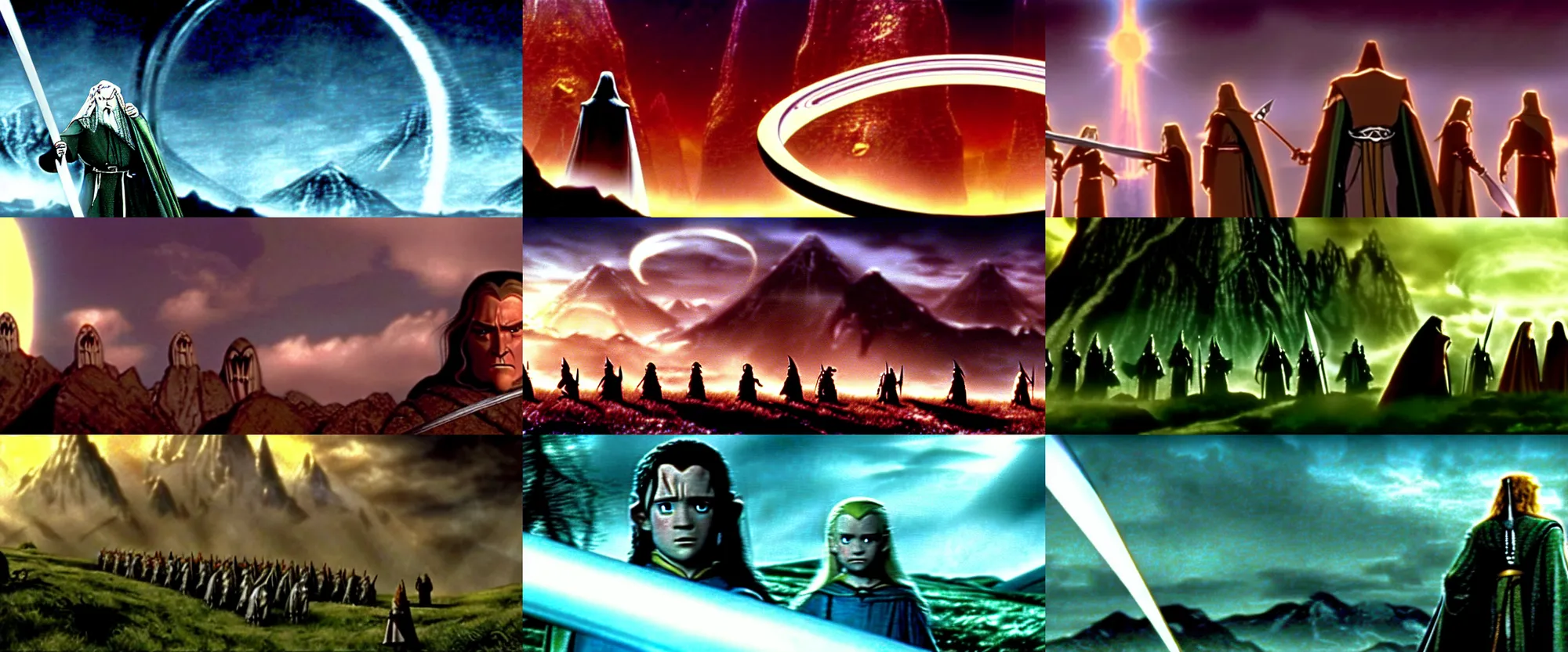 Image similar to a still frame from The Lord of the Rings: The Two Towers (2002), Toonami