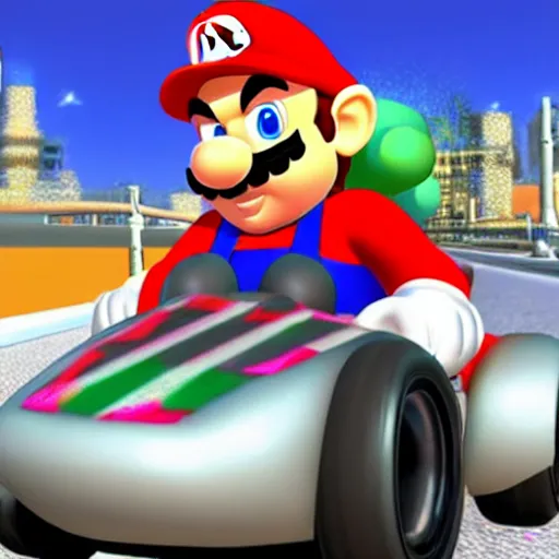 Prompt: Tailor Swift in Mario Kart