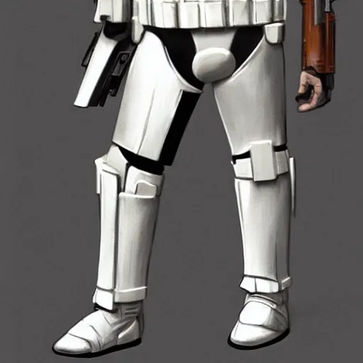 Prompt: an extremely long shot of an imperial stormtrooper walking concept art by Doug Chiang cinematic, realistic painting, high definition, very detailed, extremely high detail, photo realistic, concept art, the Mandalorian concept art style