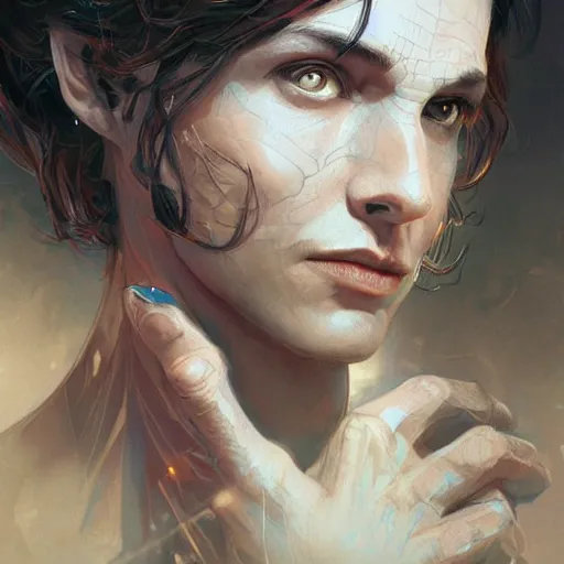 Image similar to Beautiful portrait of spiderman, wide angle, intricate, wild, highly detailed, digital painting, artstation, concept art, smooth, sharp focus, illustration, art by artgerm and greg rutkowski and alphonse mucha - W 768