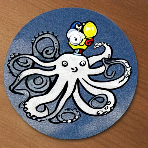 Image similar to cute octopus with a sword sticker