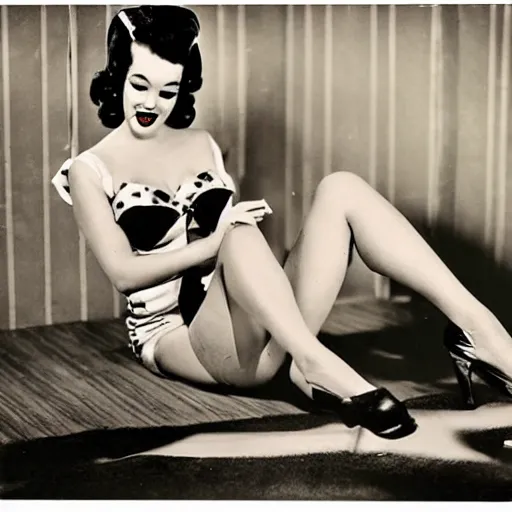 Prompt: pin up monster, photography award winning, 1 9 5 0 s