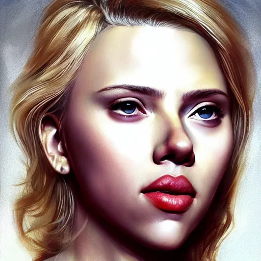 Prompt: Scarlett Johansson a Queen of the World, anatomy, only two hands, highly detailed, digital painting, artstation, concept art, smooth, sharp focus, illustration, Unreal Engine 5, 8K, art by art by artgerm and greg rutkowski and edgar maxence