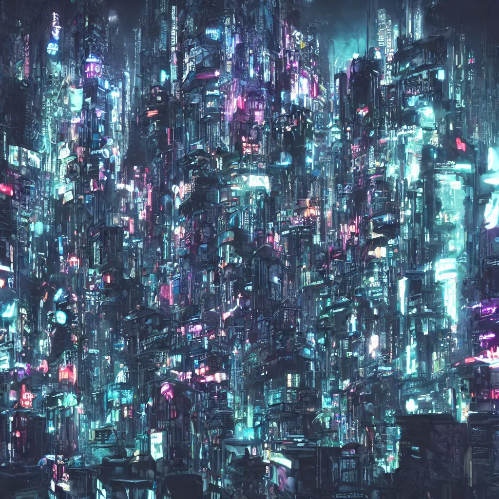 Prompt: photo of a cyberpunk flotant city