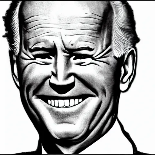 Image similar to evil joe biden, handdrawn high quality high detail