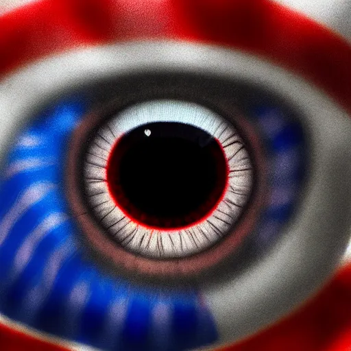 Image similar to american flag eyes staring, 8 k, high definition, highly detailed, photo - realistic