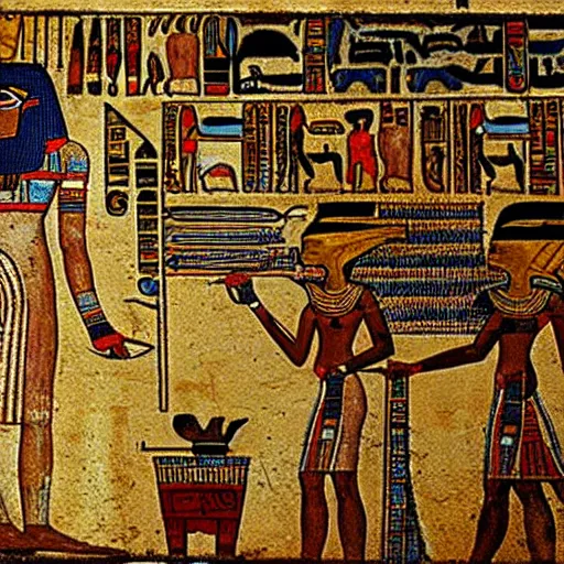 Image similar to ancient egyptian paintings of the world's oldest profession