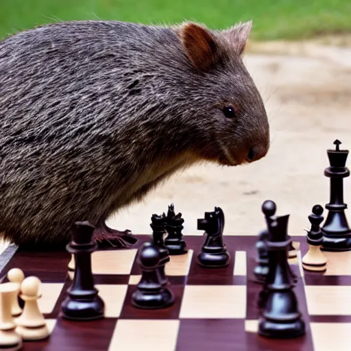 Image similar to wombat playing chess