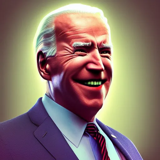 Prompt: “Supervillain Joe Biden, UHD, hyperrealistic render, 4k, cyberpunk”