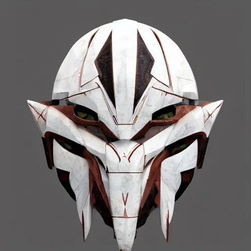 Prompt: very symmetrical!! polynesian mask concept asset art from video game, by miguel angel martinez monje, by vitaly bulgarov, by yoji shinkawa, by joss nizzi, by shoji kawamori, horizon zero dawn, konami, mecha, deviantart, artstation, marmoset toolbag render, unreal engine