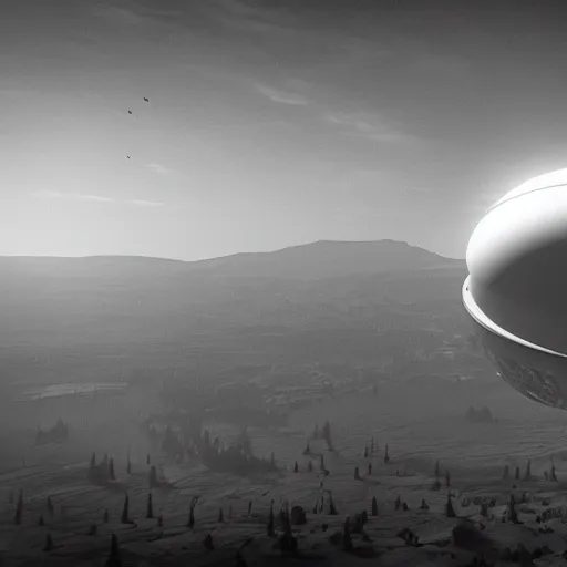 Prompt: leaked top secret footage of an ufo, black and white shot with an old camera, intricate details, eerie, highly detailed, photorealistic, octane render, 8 k, unreal engine.