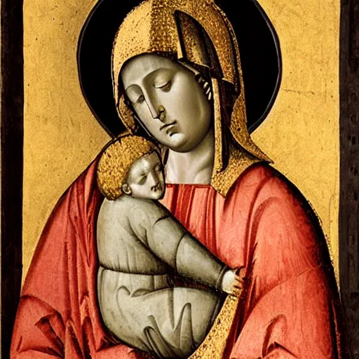 Prompt: crevole madonna by duccio