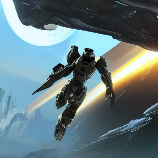 Prompt: concept art for anti gravity hovering atv in the upcoming halo game - n 4