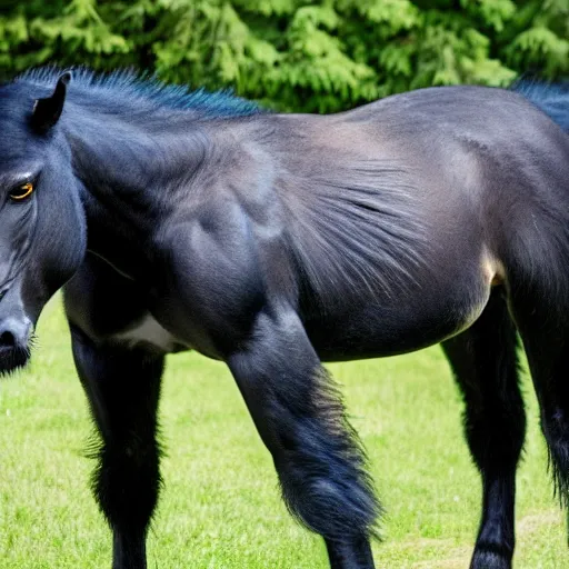 Image similar to photo of a horse gorilla hybrid