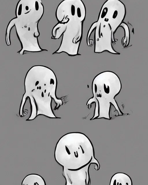 Image similar to cute funny ghost concept art, trending on artstation, trending on deviantart