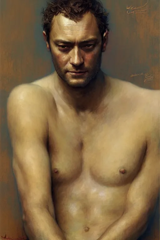 Image similar to jude law, painting by gaston bussiere, craig mullins, greg rutkowski, alphonse mucha