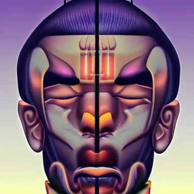 Image similar to zportre of an adhd psychonautistic trader in shape of zen devil, digital painting, highly detailed