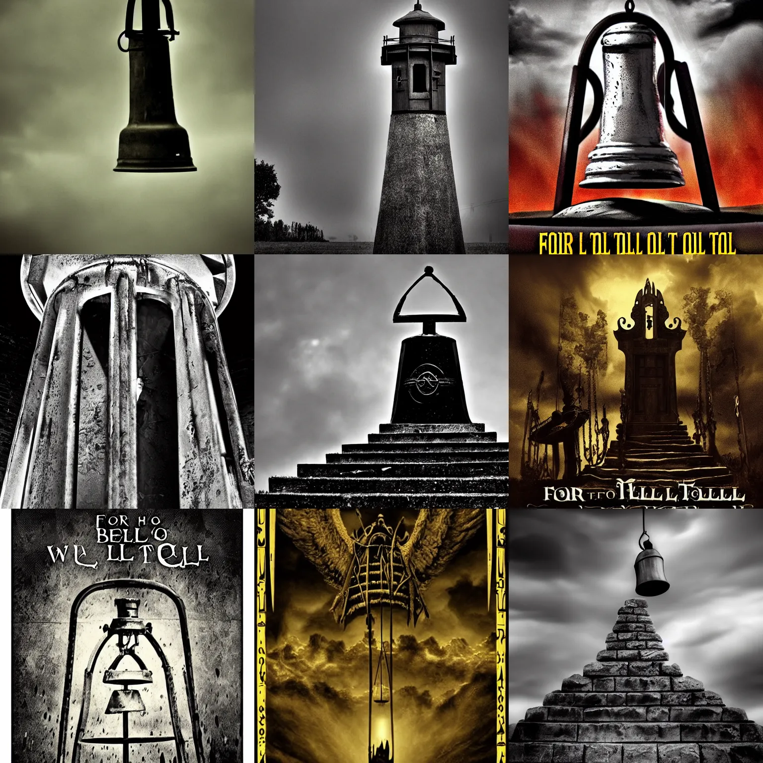 Prompt: for whom the bell tolls, ominous, foreboding, bell, death