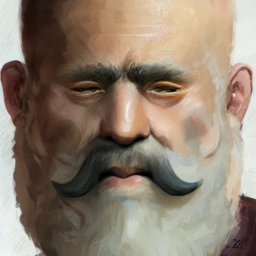 Prompt: close up headshot of a man with a beard made out of legs, painting by Marc Simonetti