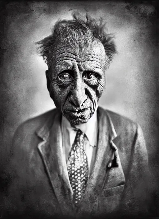 Image similar to handsome anthropomorphic mangle by lee jeffries, gelatin silver process