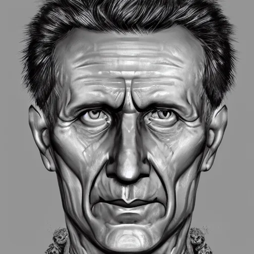 Prompt: A digital portrait of Julius Caesar, face in focus, highly detailed, trending on ArtStation.