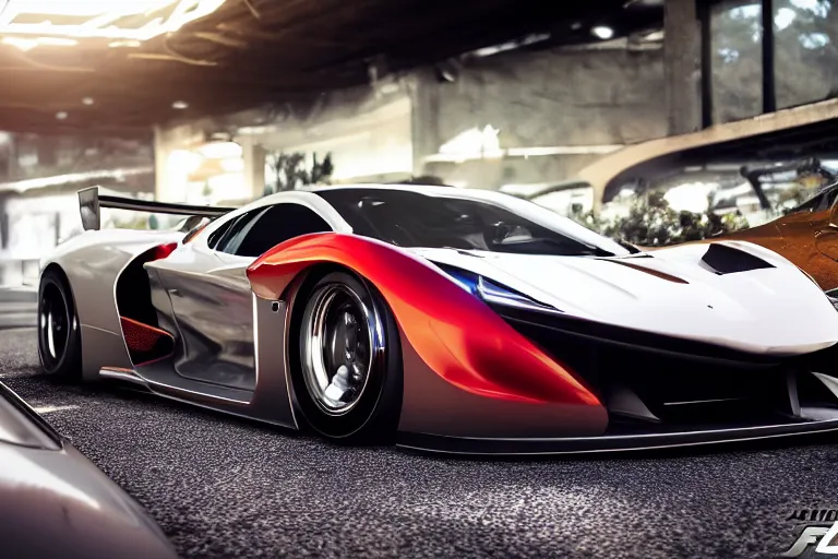 Image similar to photo wallpaper sport car gran turismo 7 forza horizon need for speed fast and furious 5 unreal engine supercar hypercar game concept car octane render, 4 khd 2 0 2 2 3 d cgi rtx style chrome reflexion global illumination ray tracing hdr arstation pixar and disney unreal