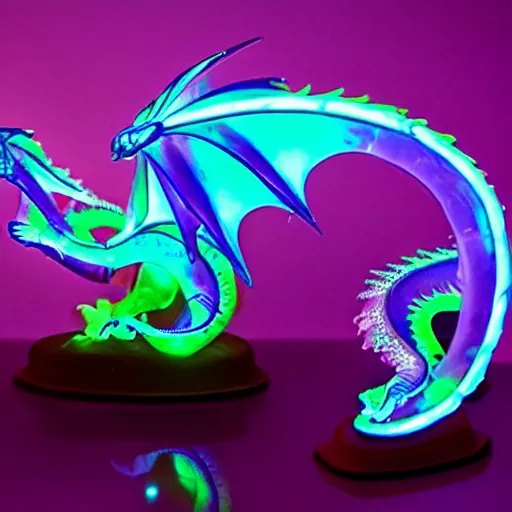 Image similar to a translucent bioluminescent dragon