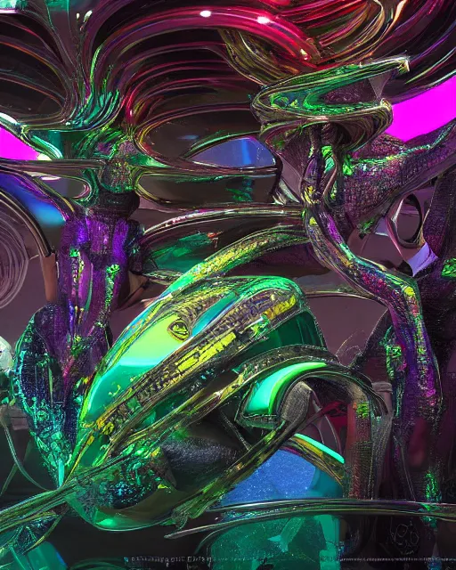 Prompt: huge extraterrestrial futuristic iridescent metal constructions hallucinations on mescaline, organic shapes, creative VFX, no text, rendered with octane, hyper realistic, hyper detailed, surreal, futuristic, 8k