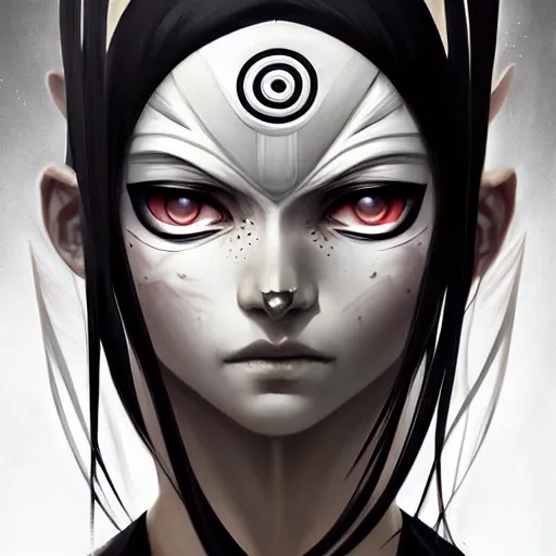 Image similar to symmetry!! portrait of pain from naruto, dark, intricate, elegant, highly detailed, digital painting, artstation, concept art, smooth, sharp focus, illustration, art by artgerm and greg rutkowski and alphonse mucha