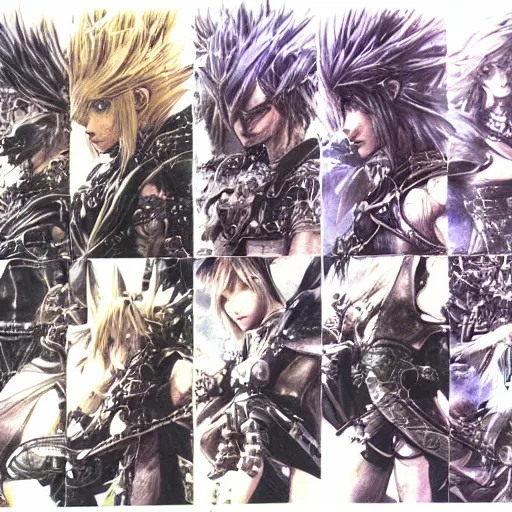 Image similar to conceptual art from from final fantasy by master artist yoshitaka amano