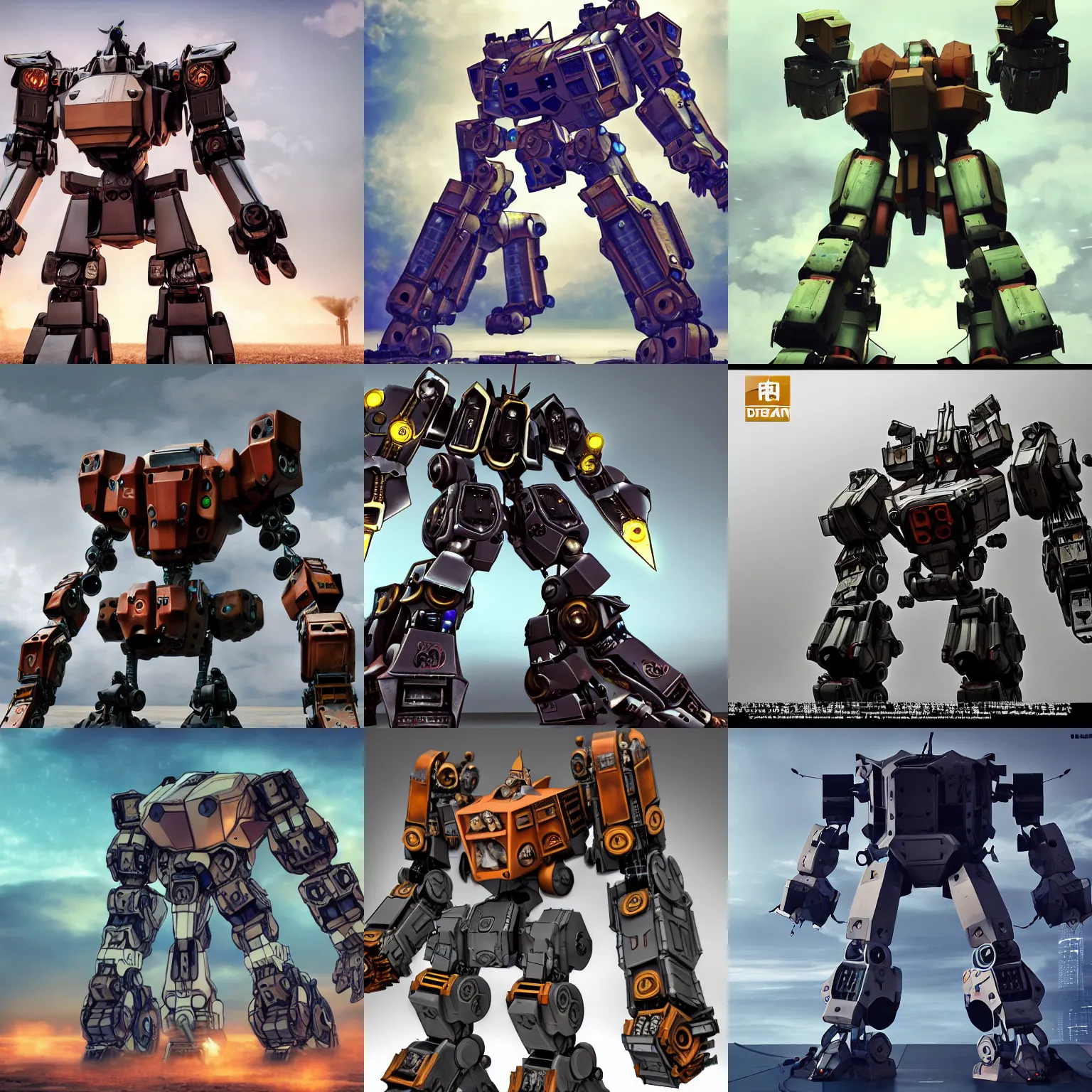 Prompt: !dream dogecoin as a japanese fighting mech, large imposing robotic mech, huge, overbearing, extreme detail, industrial, tarnished, volumetric lighting, spot lights, smoke effects, post processing, after effects, video effects, cinematic