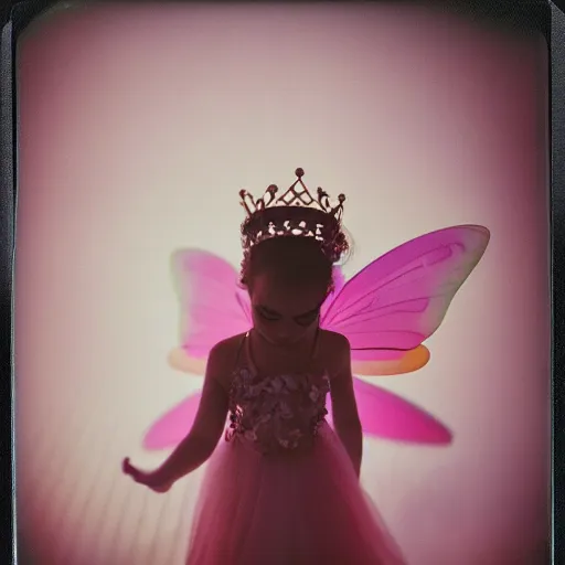 Image similar to Polaroid photograph of a beautiful fairy princess, blurry, XF IQ4, 150MP, 50mm, F1.4, ISO 200, 1/160s, Adobe Lightroom, photolab, Affinity Photo, PhotoDirector 365,