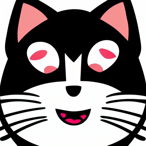 Image similar to a happy cat, vector graphic, app icon