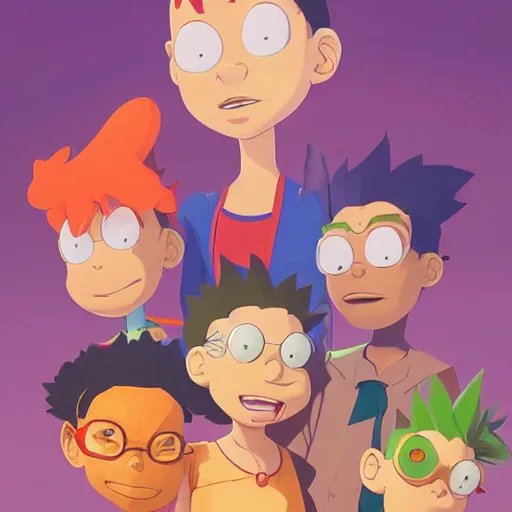 Image similar to face icon stylized minimalist rugrats, loftis, cory behance hd by jesper ejsing, by rhads, makoto shinkai and lois van baarle, ilya kuvshinov, rossdraws global illumination