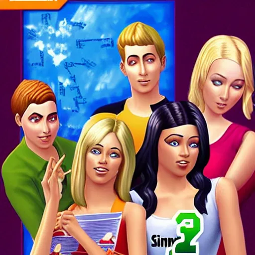 Image similar to sims 2 video game cover art