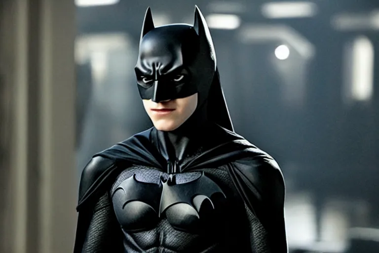 Image similar to David Mazouz from the gotham TV series wearing a Batman costume ultra realistic, 4K, movie still, UHD, sharp, cinematic