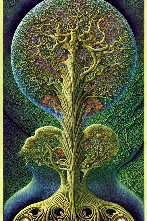 Image similar to tree of life by roger dean and andrew ferez, art forms of nature by ernst haeckel, divine chaos engine, symbolist, visionary, art nouveau, botanical fractal structures, organic, detailed, realistic, surreality