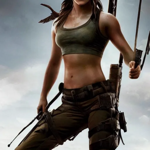 Prompt: Emma Watson as Lara Croft