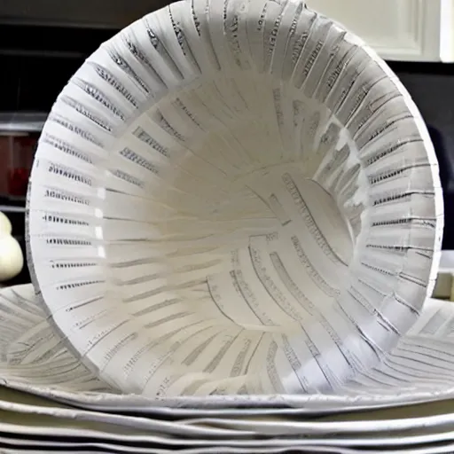 Prompt: hat made of paper plates