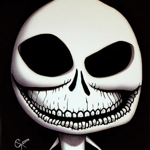 Prompt: jack skellington by chris mars, trending on artstation