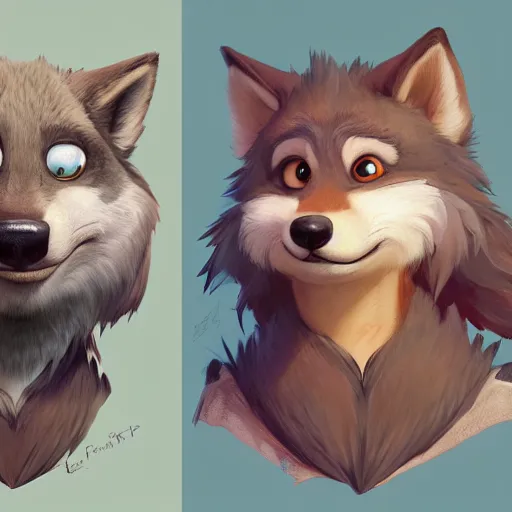 Image similar to portrait character design a cute feathered wolf, deviant adoptable, style of maple story and zootopia, portrait studio lighting by jessica rossier and brian froud and gaston bussiere