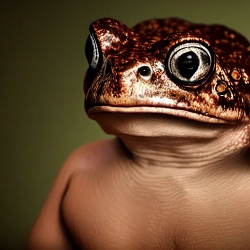 Prompt: stunning award winning hyperrealistic hdr 8 k highly detailed portrait photo of toad as a real human