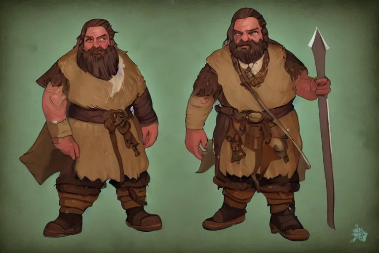 Image similar to DnD character art of a gruff dwarf adventurer mentor at a camp