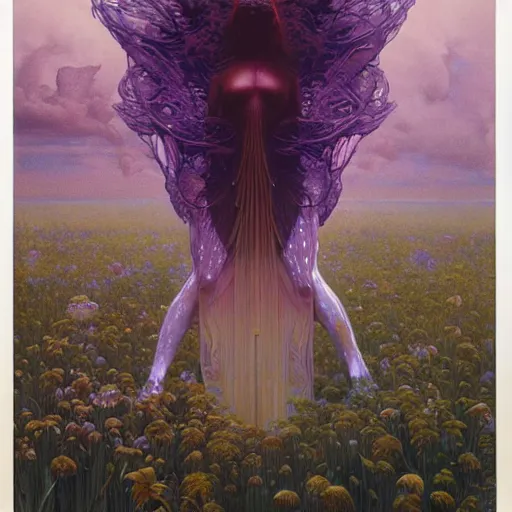 Image similar to queen of jupiter by zdzisław beksinski, iris van herpen, craig mullins and alphonse mucha. highly detailed, hyper - real, beautiful