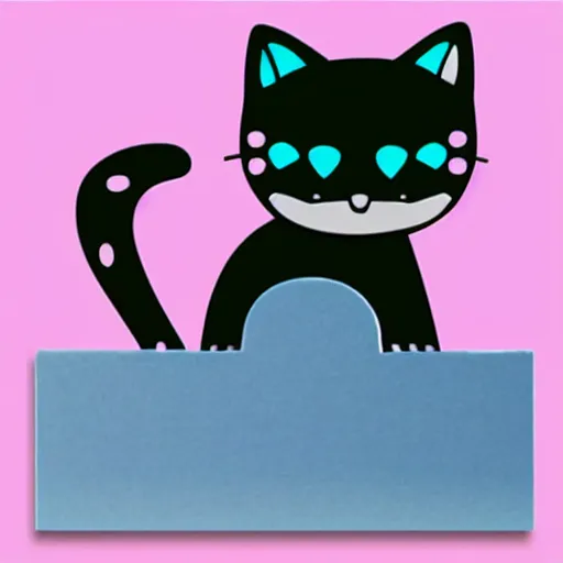 Image similar to cute colorful diecut cat sticker