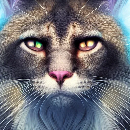 Image similar to Photorealistic warrior cat. Hyperdetailed photorealism, 108 megapixels, amazing depth, glowing rich colors, powerful imagery, psychedelic Overtones, 3D finalrender, 3d shading, cinematic lighting, artstation concept art