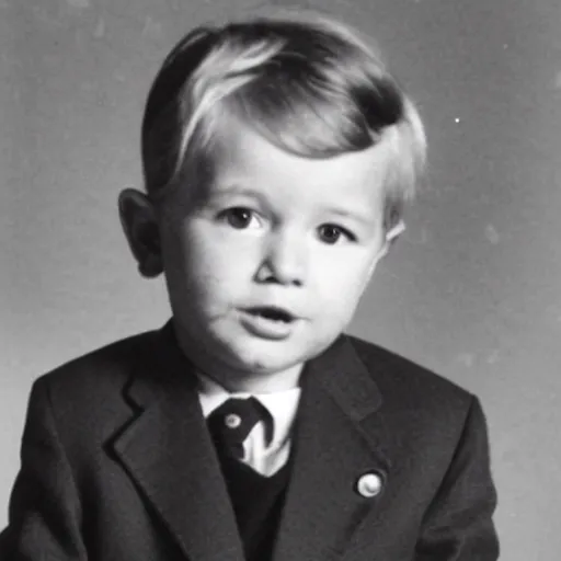 Prompt: Bernie Sanders with gray hair as a child