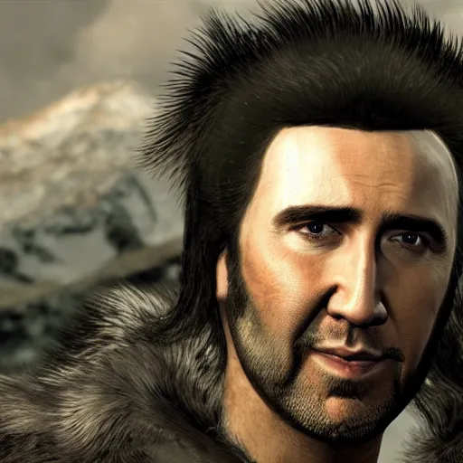 Image similar to Nicolas Cage in Skyrim