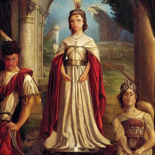 Image similar to young girl crowned empress of the roman empire