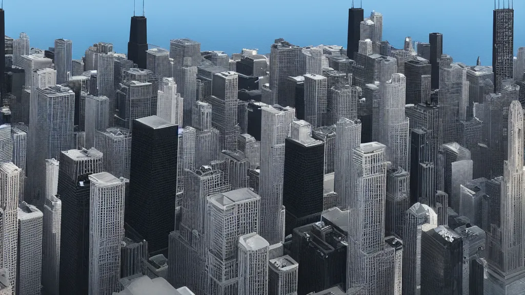 Image similar to Chicago skyline, photorealistic, 4k